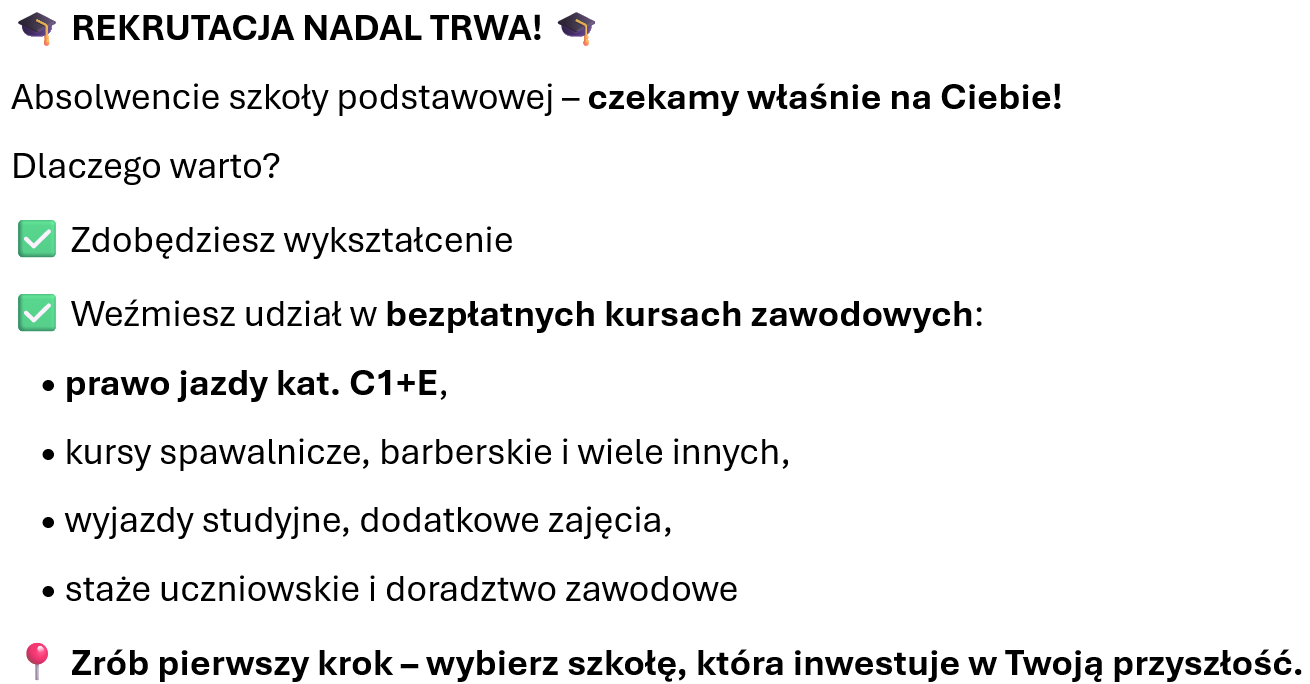 REKRUTACJA NADAL TRWA