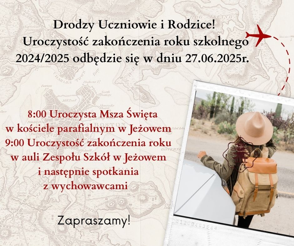 Informacja zakończenie roku szkolnego 1