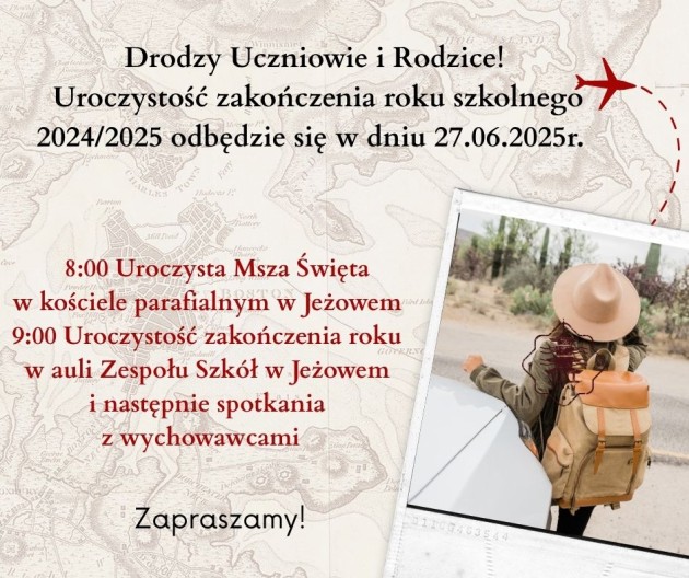 Uroczyste zakończenie roku szkolnego