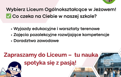 Wybierz Liceum Ogólnokształcące w Jeżowem im. ks. Stanisława Staszica!