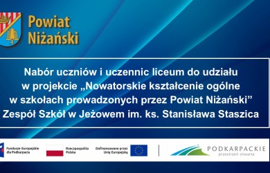 NOWATORSKIE KSZTAŁCENIE OGÓLNE W SZKOŁACH PROWADZONYCH PRZEZ POWIAT NIŻAŃSKI